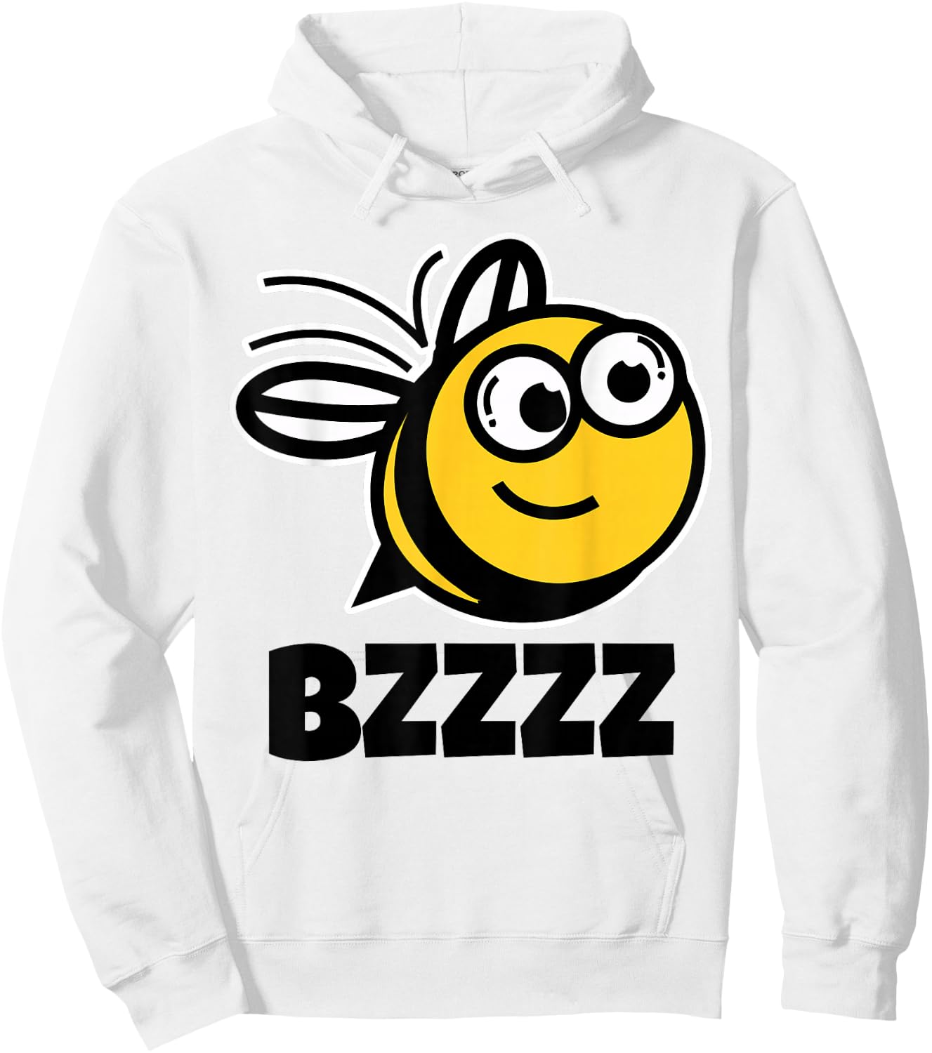 BZZZZ Cute Childrens Bees Shirts for Kids | Cartoon Bee Face Hoodie - Hoodie | White