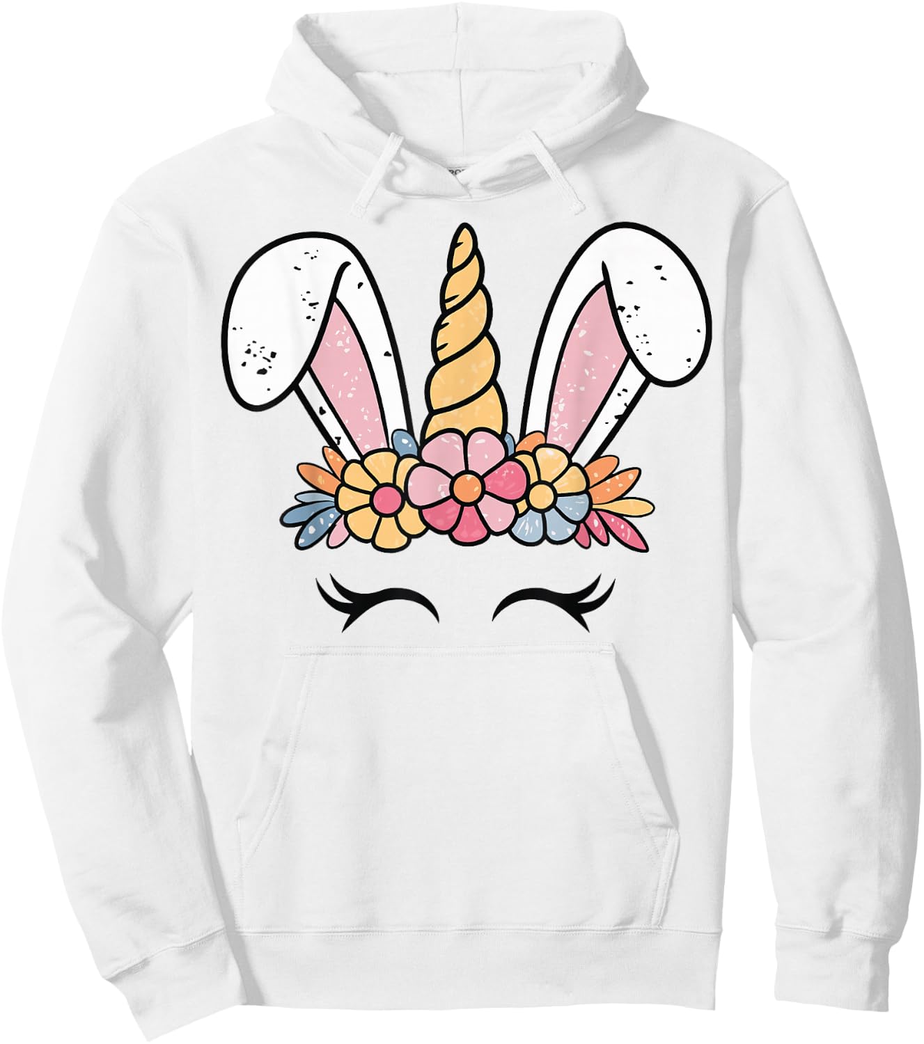 Unicorn Easter Head Hoodie - Hoodie | White