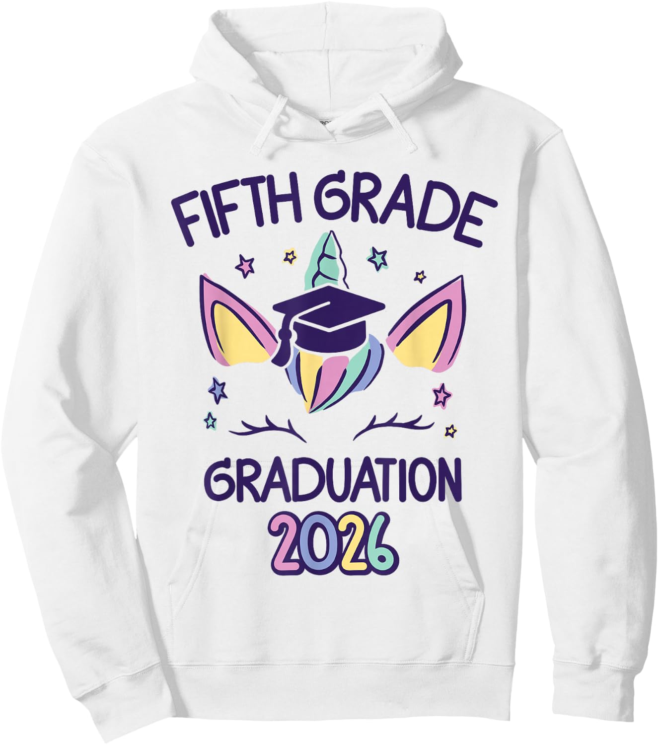5th Grade Graduation Unicorn Fifth Grade Grad Girl 2026 Hoodie - Hoodie | White