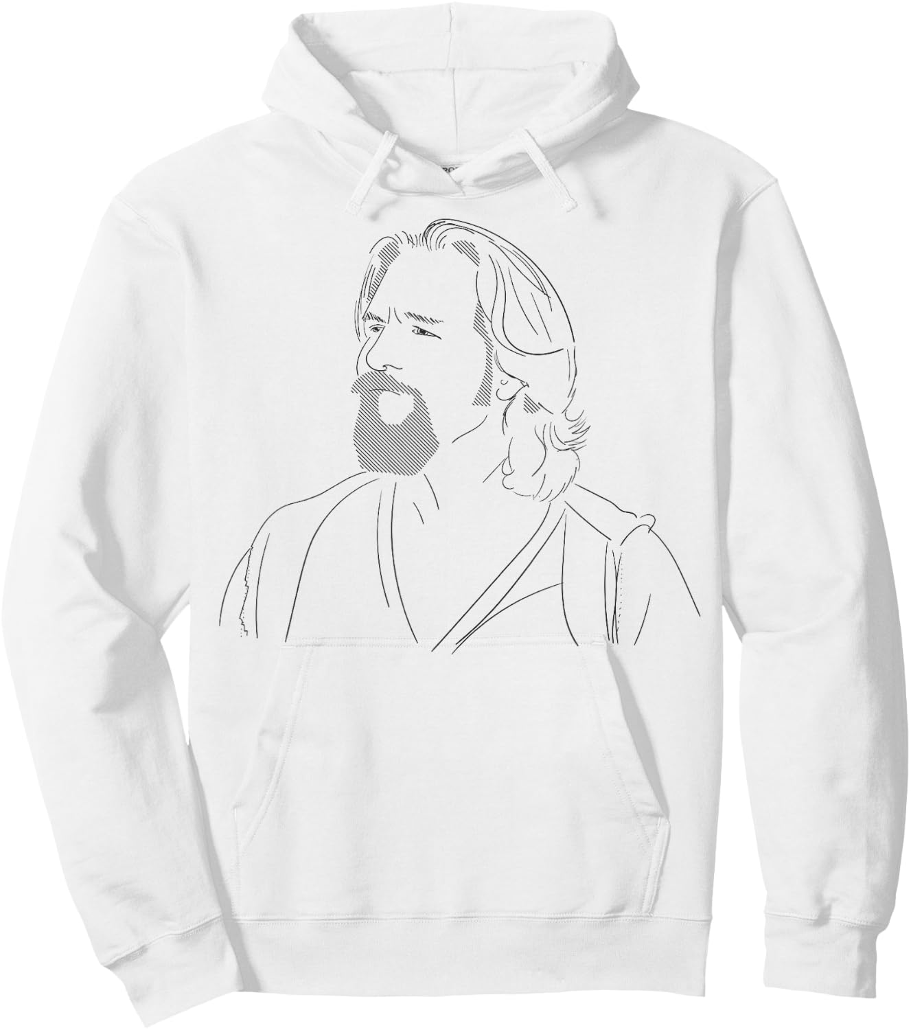 Sketch of the portrait of Big Lebowski The Dude , white, S Hoodie - Hoodie | White