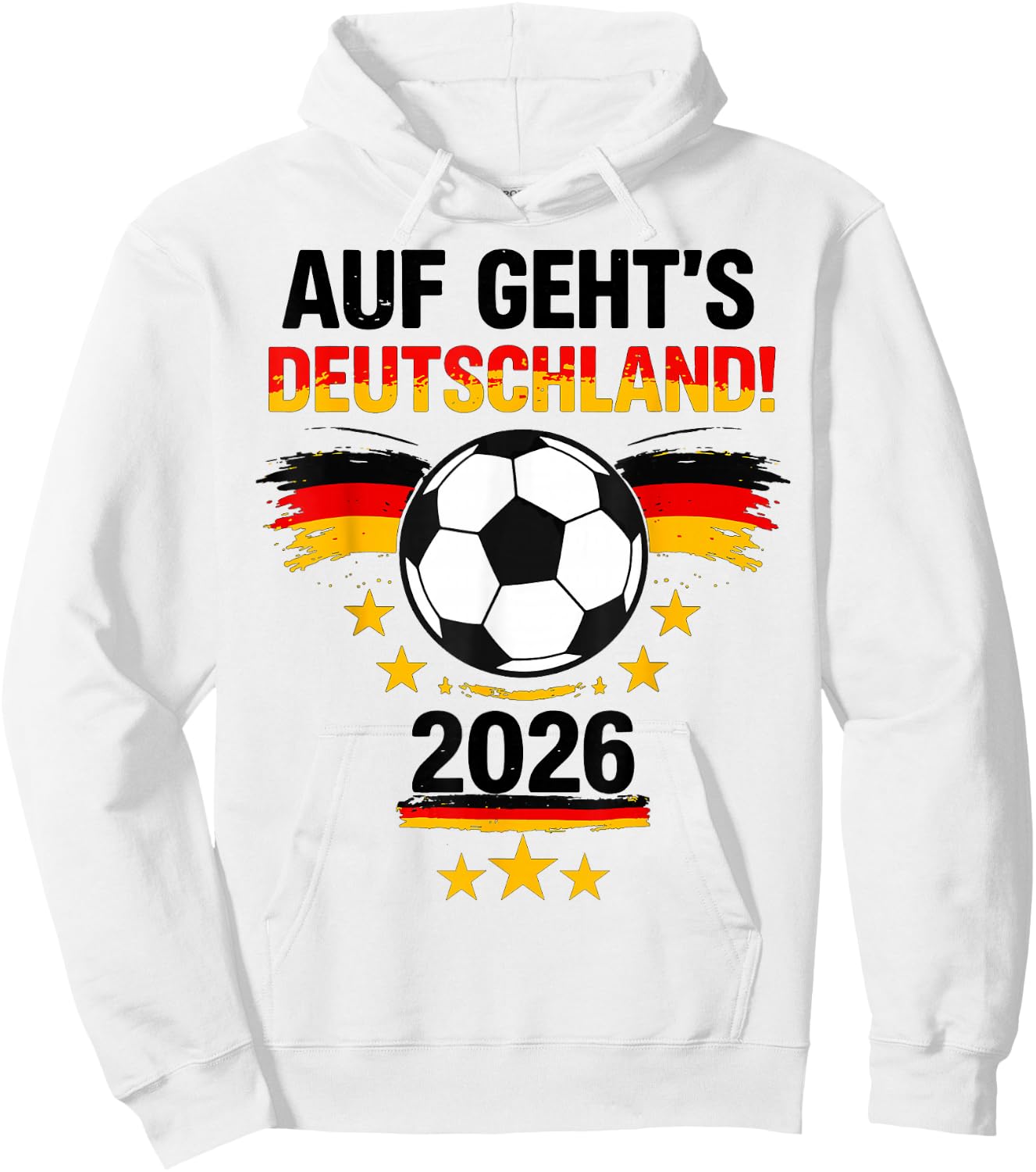 Auf geht's Deutschland 2026 Fußball Deutschland Fan Hoodie - Hoodie | White