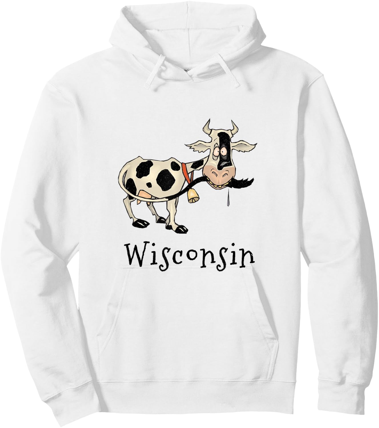 Wisconsin Silly Funny Whimsy Dairy Cow Farm Holstein Hoodie - Hoodie | White