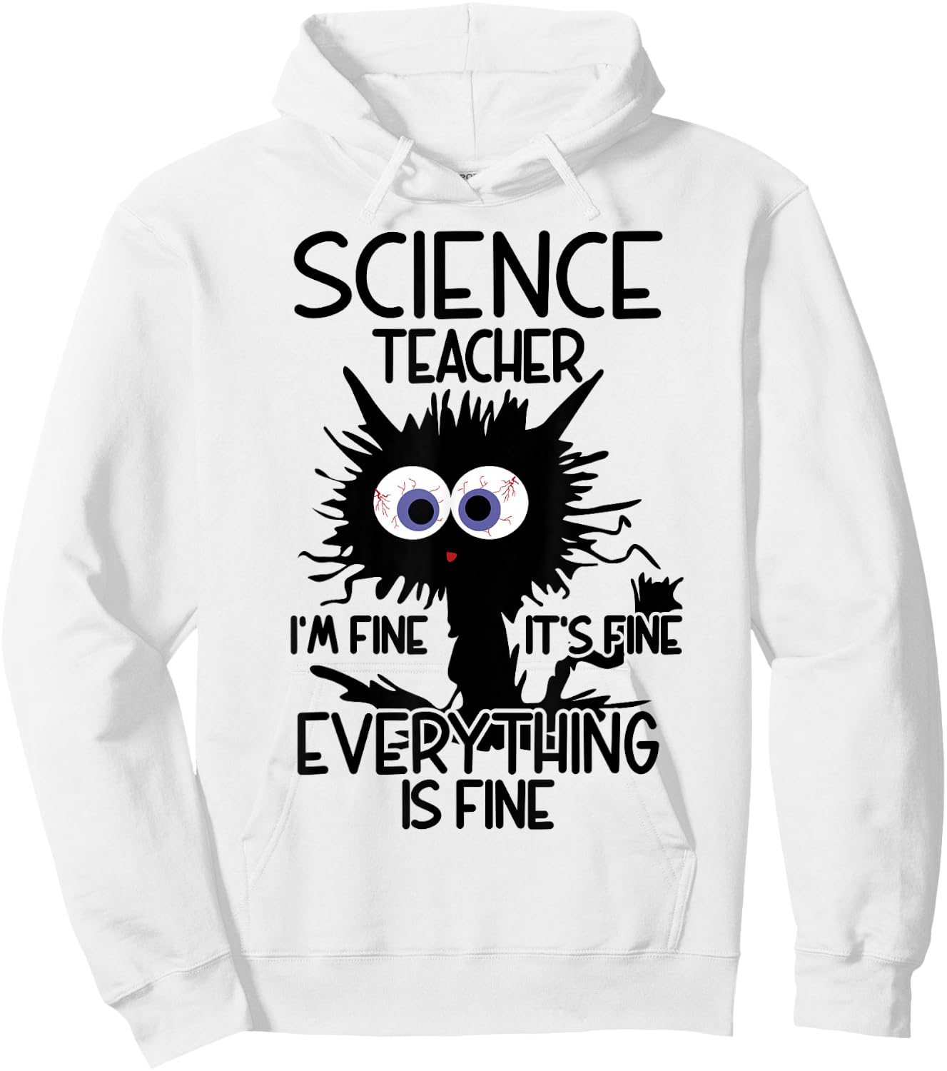 Science Teacher Appreciation Merch -Adults, -Youth Grey Classic Fit Modern Science Theme Cartoon Hoodie - Hoodie | White