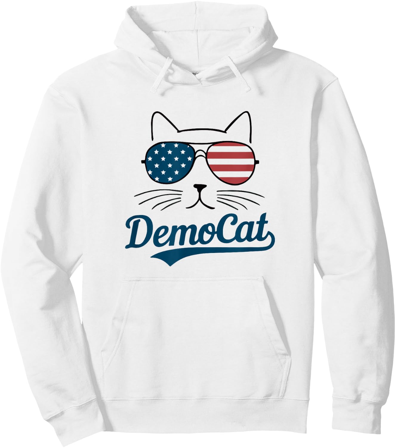 Democat Funny Democrat Cat Hoodie - Hoodie | White