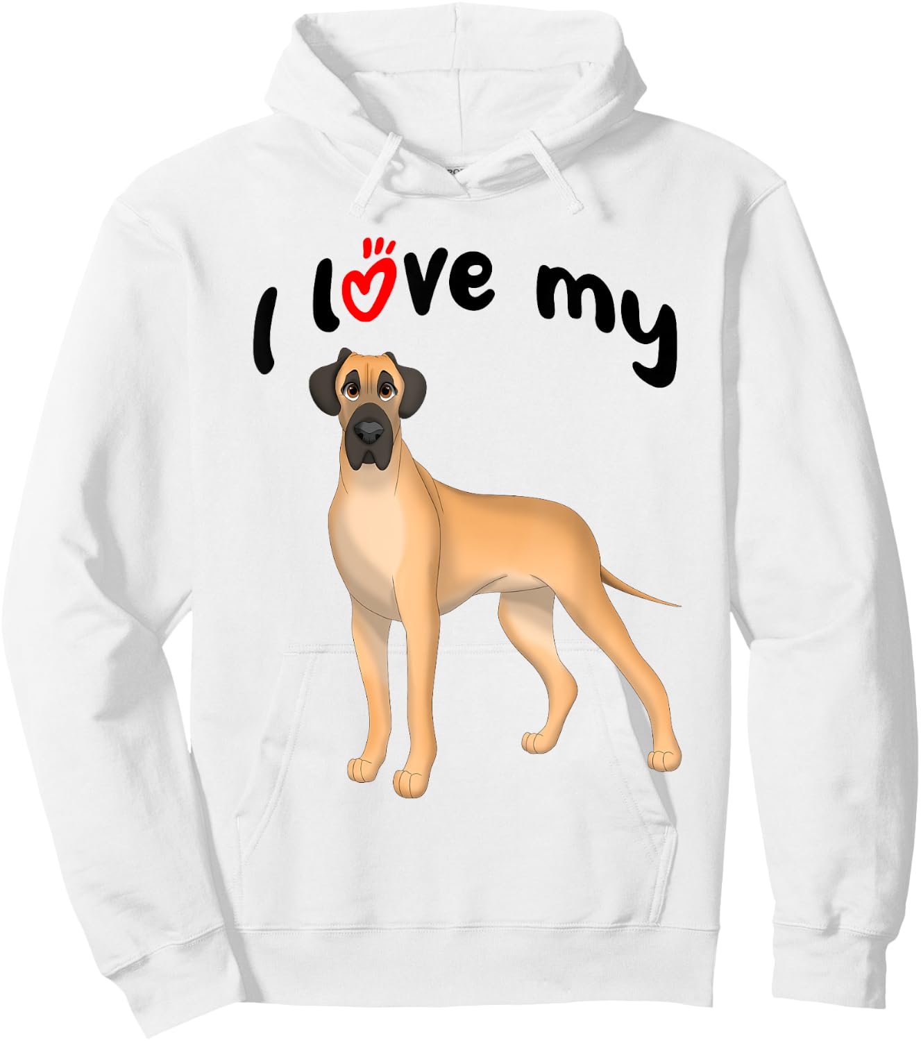 I Love My Fawn Great Dane Dog Hoodie - Hoodie | White