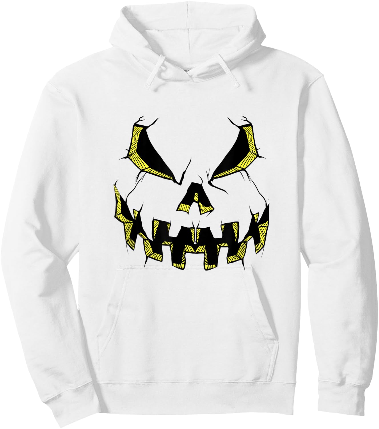 Scary Pumpkin Face Halloween Party Costume Jack O Lantern Hoodie - Hoodie | White