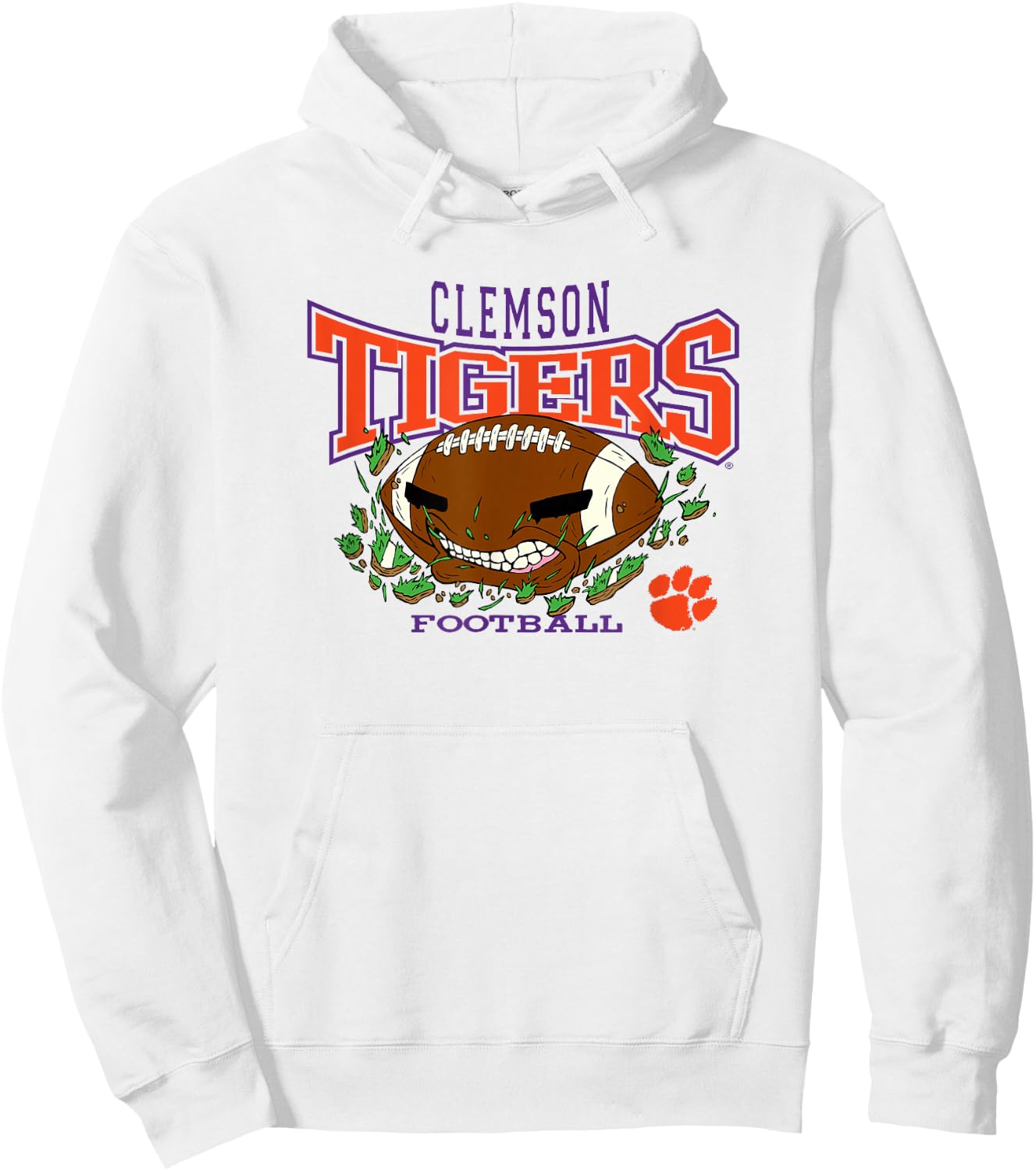 Clemson Tigers Football Bite White Officially Licensed Hoodie - Hoodie | White