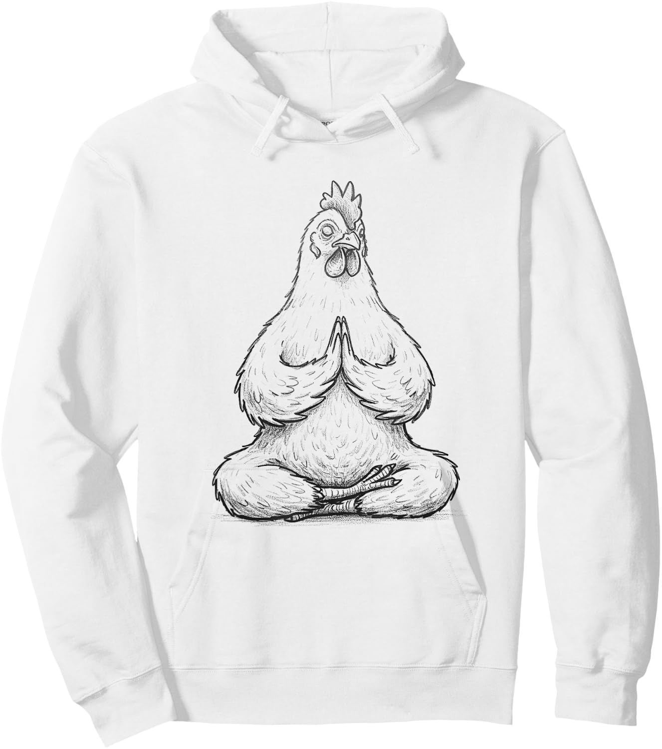 Meditation Funny Chicken Doing Yoga Buddhist Zen Design Hoodie - Hoodie | White