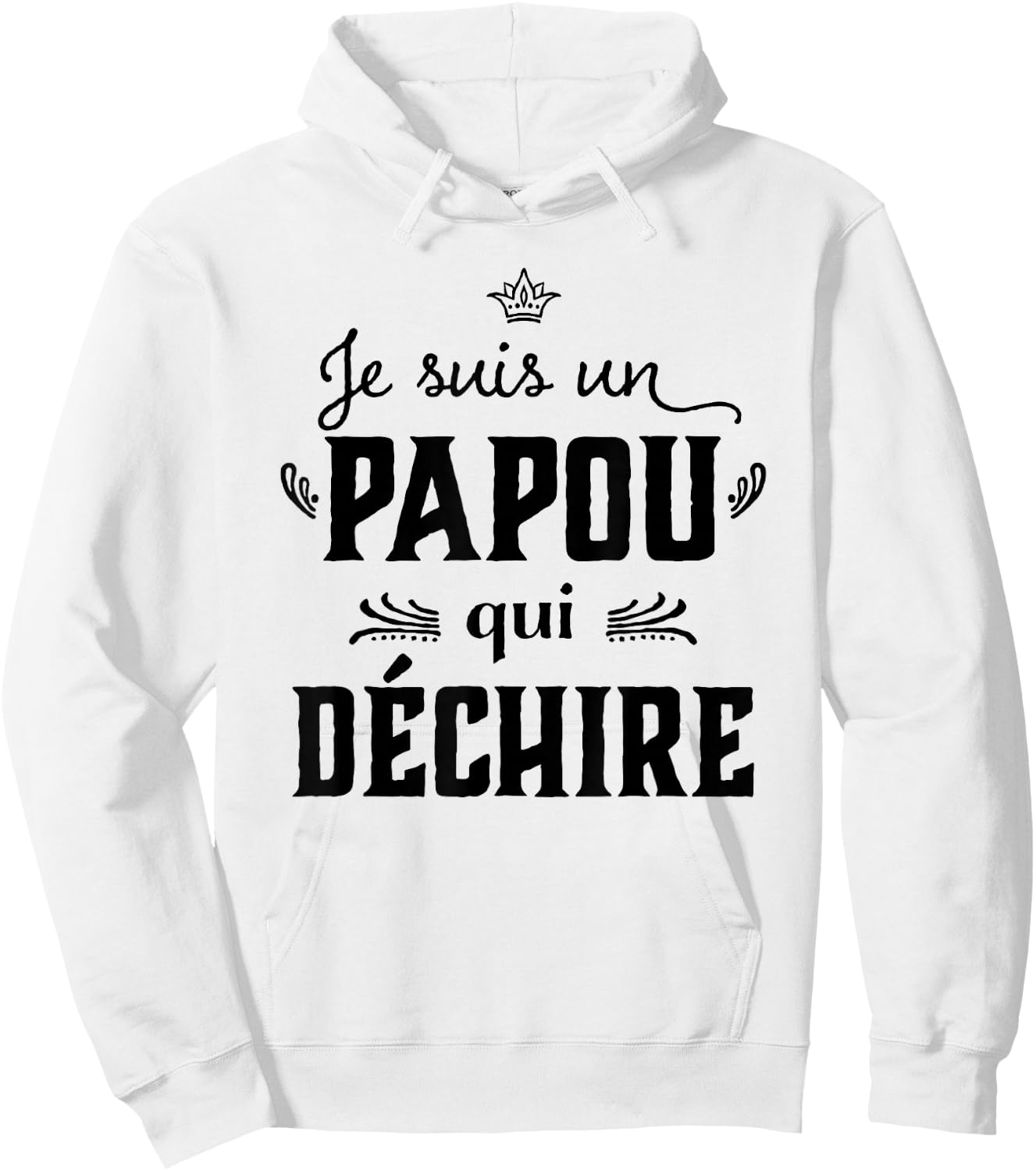 Papou qui rips Grandpa Funny Father's Day 2024 , white, S Hoodie - Hoodie | White