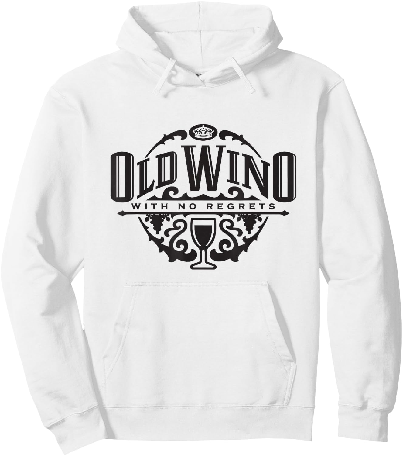 Wine Humor Drinking - Old Wino No Regrets T Shirt Hoodie - Hoodie | White