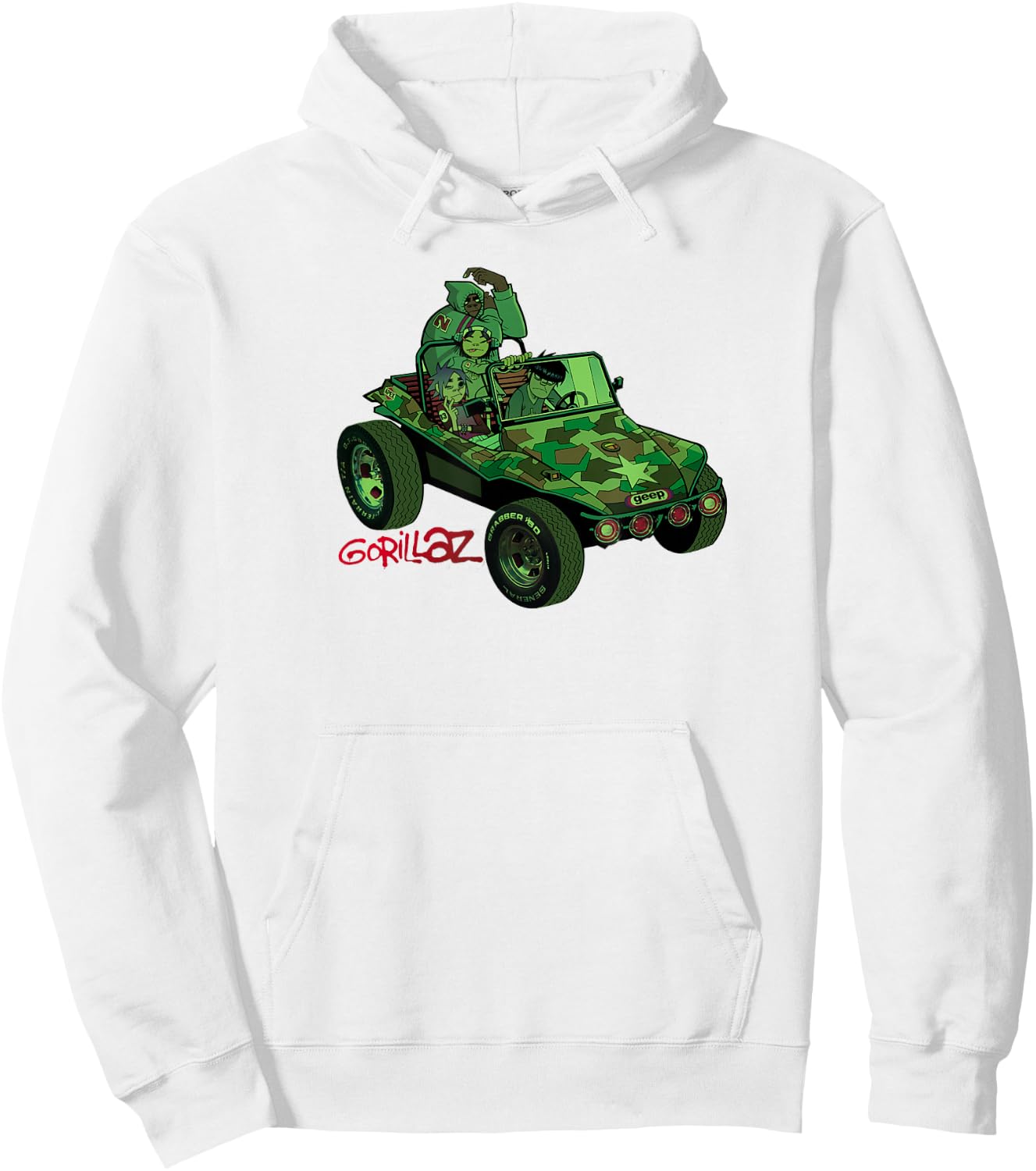 Gorillaz Geep Logo Reverse Hoodie - Hoodie | White