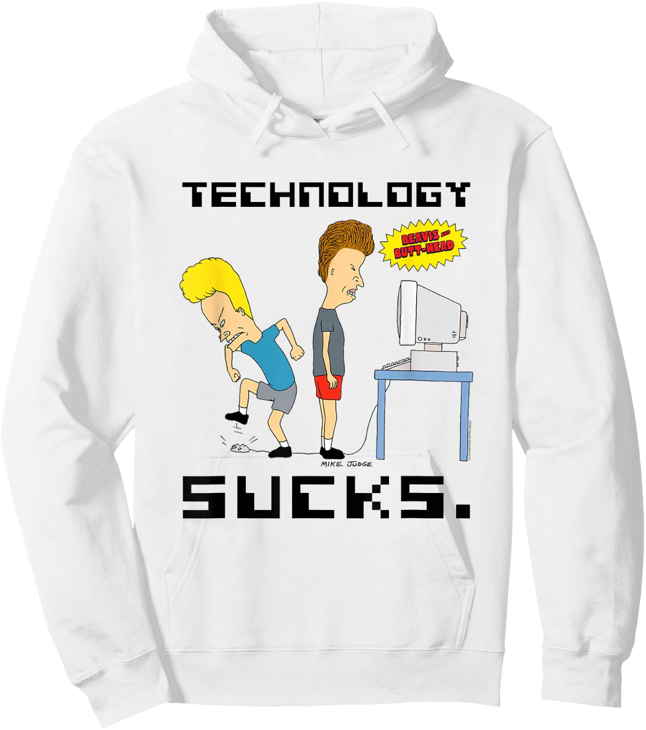 Beavis and Butt-Head Technology is Scheiße , gray, s Hoodie - Hoodie | White