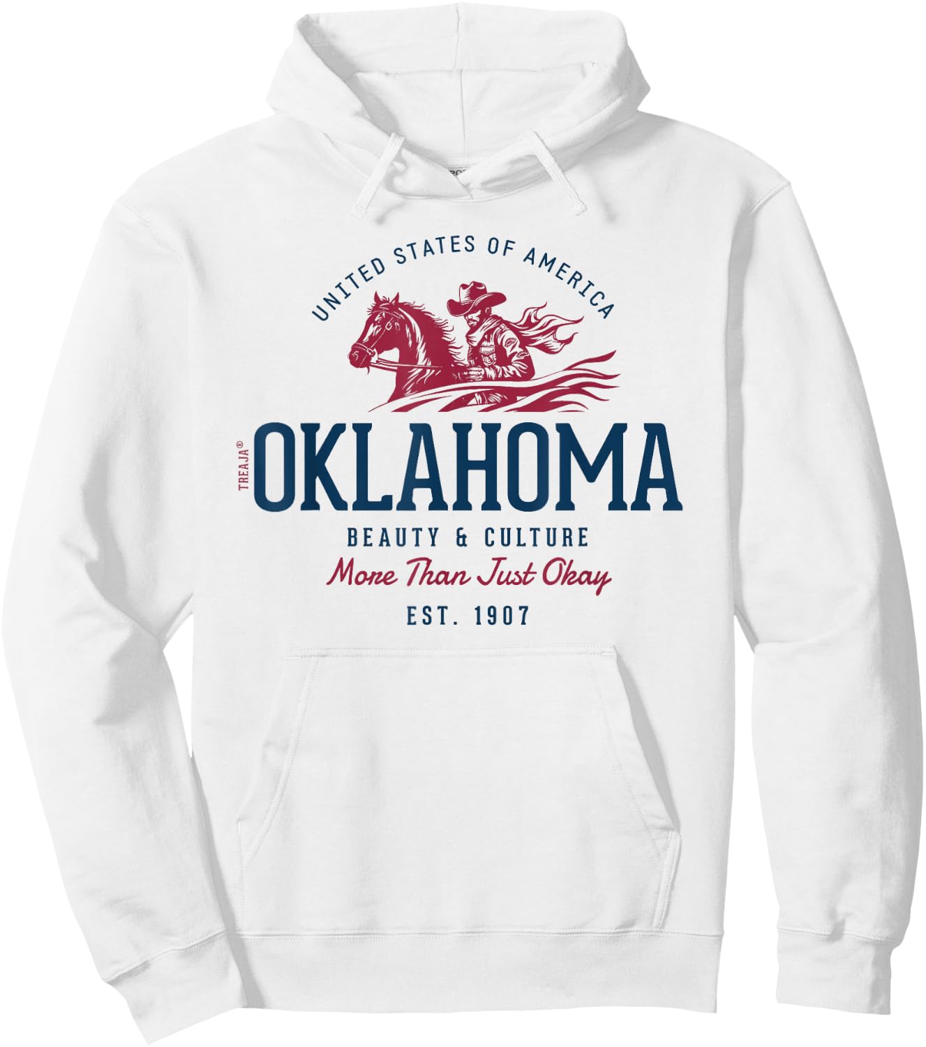 Vintage-Looking Oklahoma Hoodie - Hoodie | White
