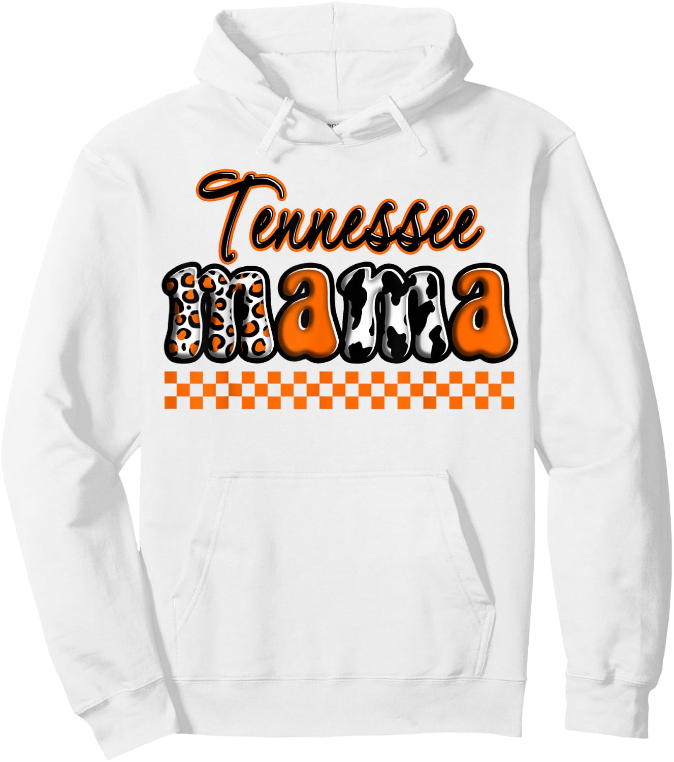 Tennessee Mama Mom Mommy Retro Checker Cheetah Country Hoodie - Hoodie | White