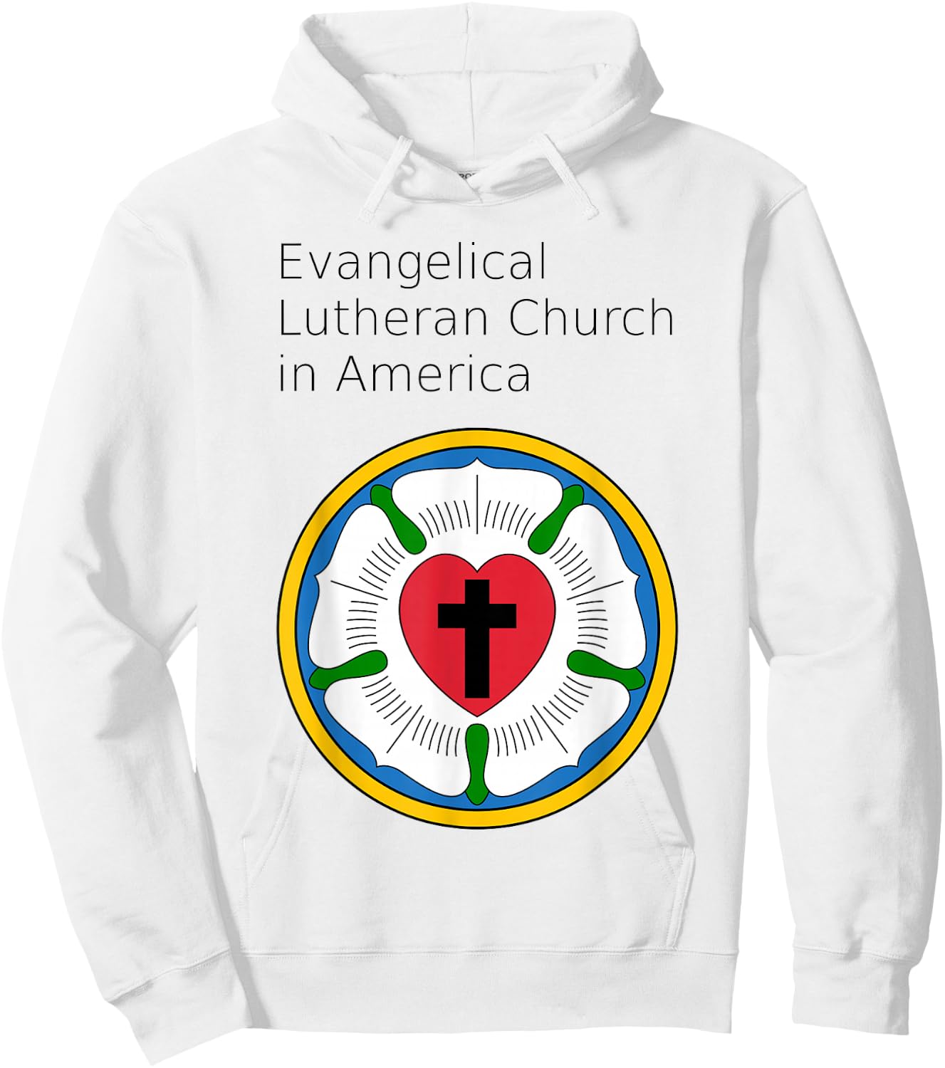 ELCA Rose Seal Logo of the Evangelical Lutheran Church in America Hoodie - Hoodie | White