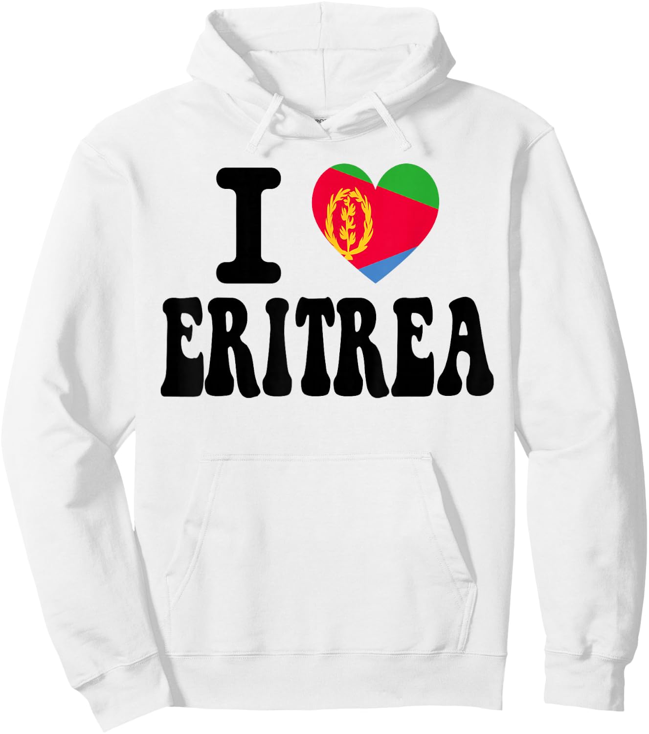 I Love Eritrea Heart Flag Retro Travel Souvenir Hoodie - Hoodie | White