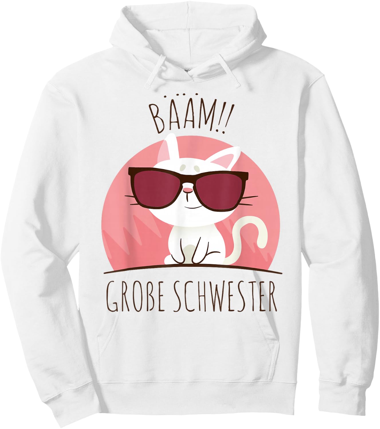 Big Sister 2022 Cool Cute Cat Hoodie - Hoodie | White