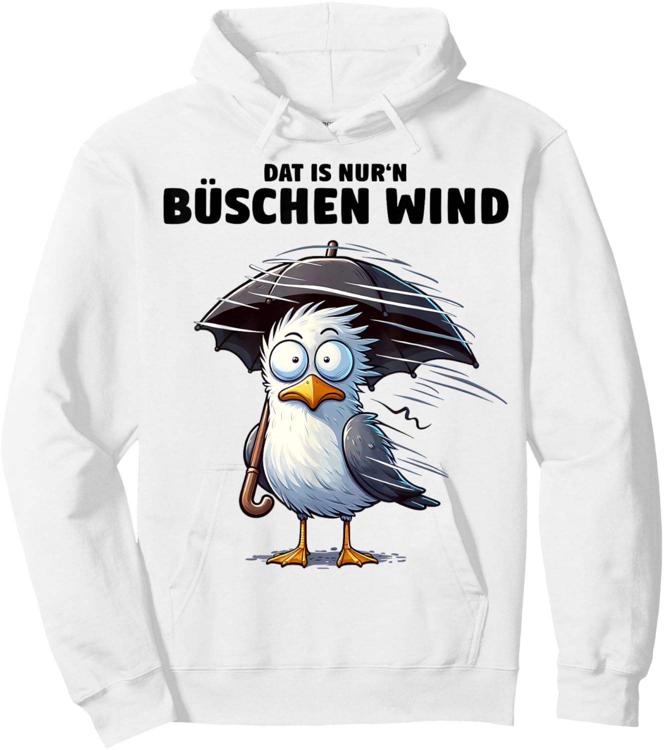 Möwe Sturm Hurricane Schietwetter - Dat is nur 'n büschen Wind , gray Hoodie - Hoodie | White