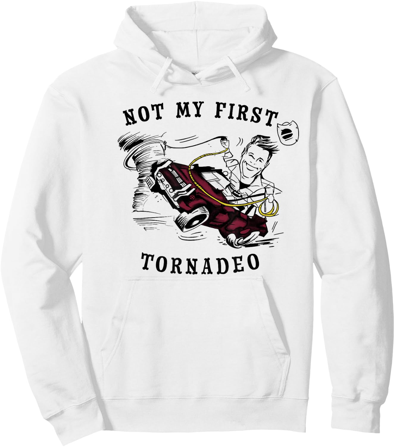 Twisters Not My First Tornado Front & Back Hoodie - Hoodie | White