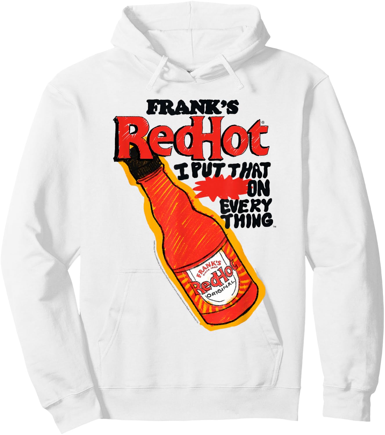 Frank’s RedHot Sauce Original Bottle Illustration Hoodie - Hoodie | White