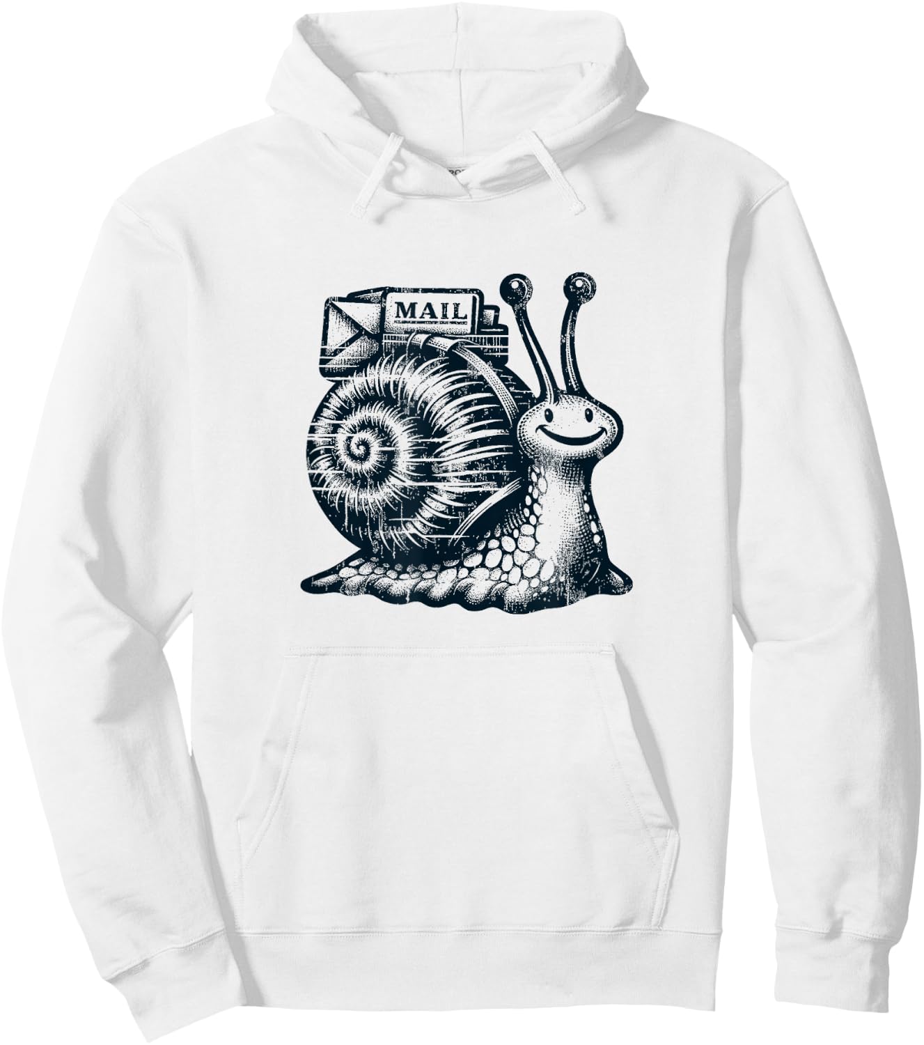 "Snail Mail" Whimsical Postman Snail Hoodie - Hoodie | White