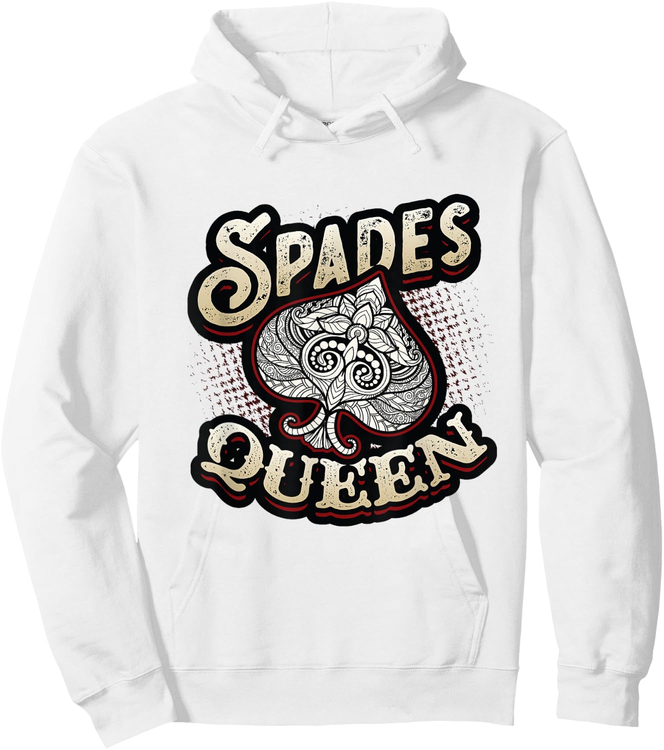 Spades Queen Spades Card Game Hoodie - Hoodie | White