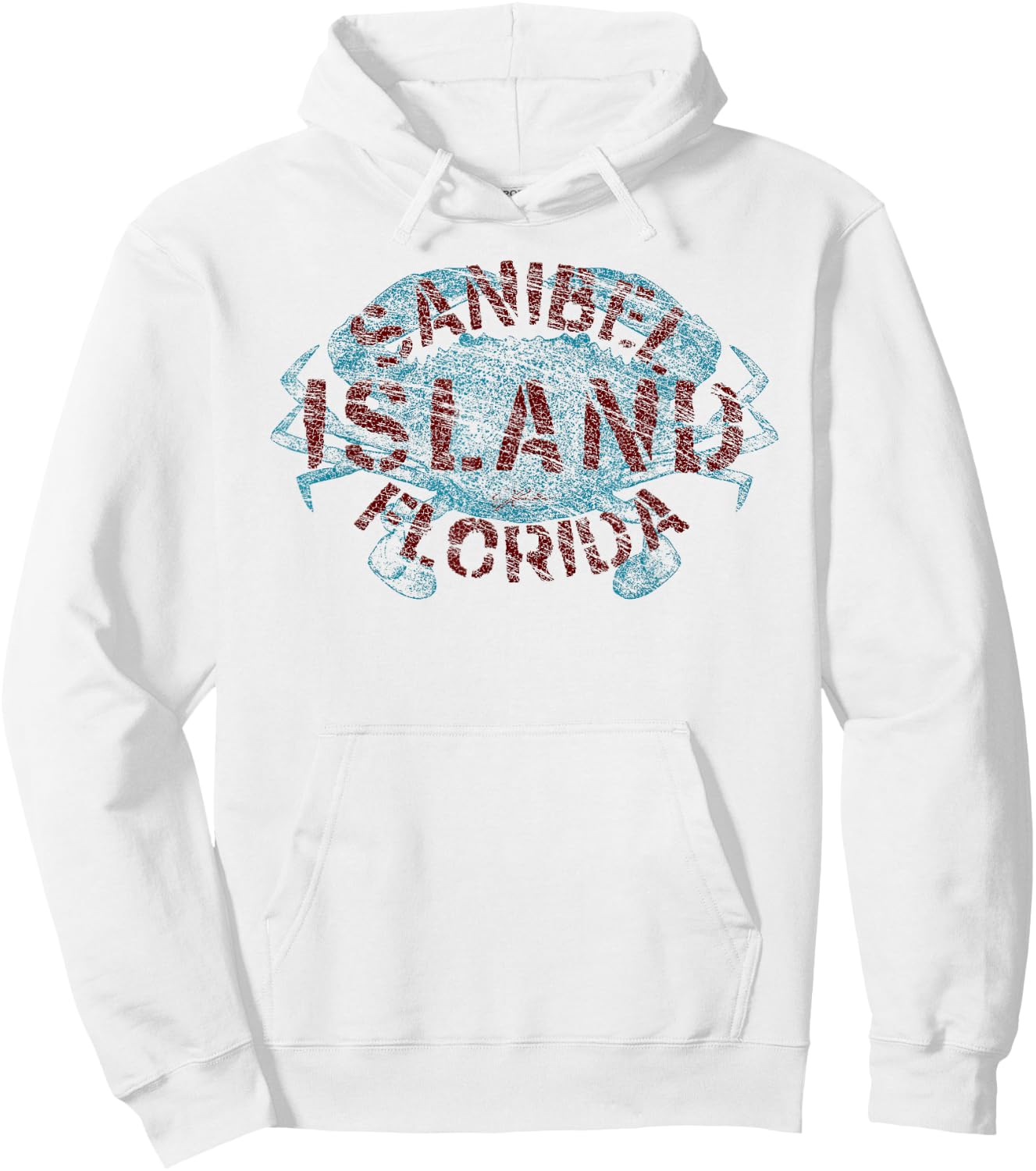 JCombs: Sanibel Island, FL, Blue Crab (Distressed) Hoodie - Hoodie | White
