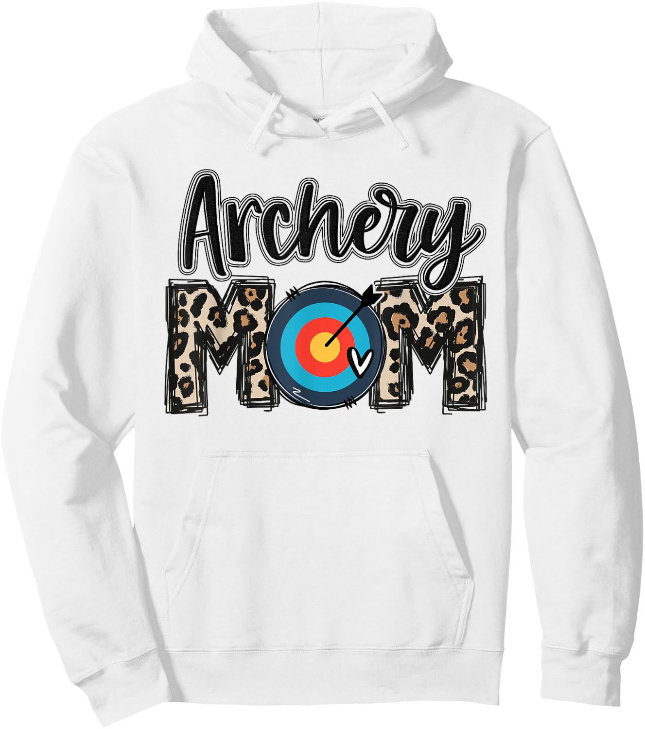 Leopard Archery Mom Bow Arrow USA Archery Mama Hunter Hoodie - Hoodie | White