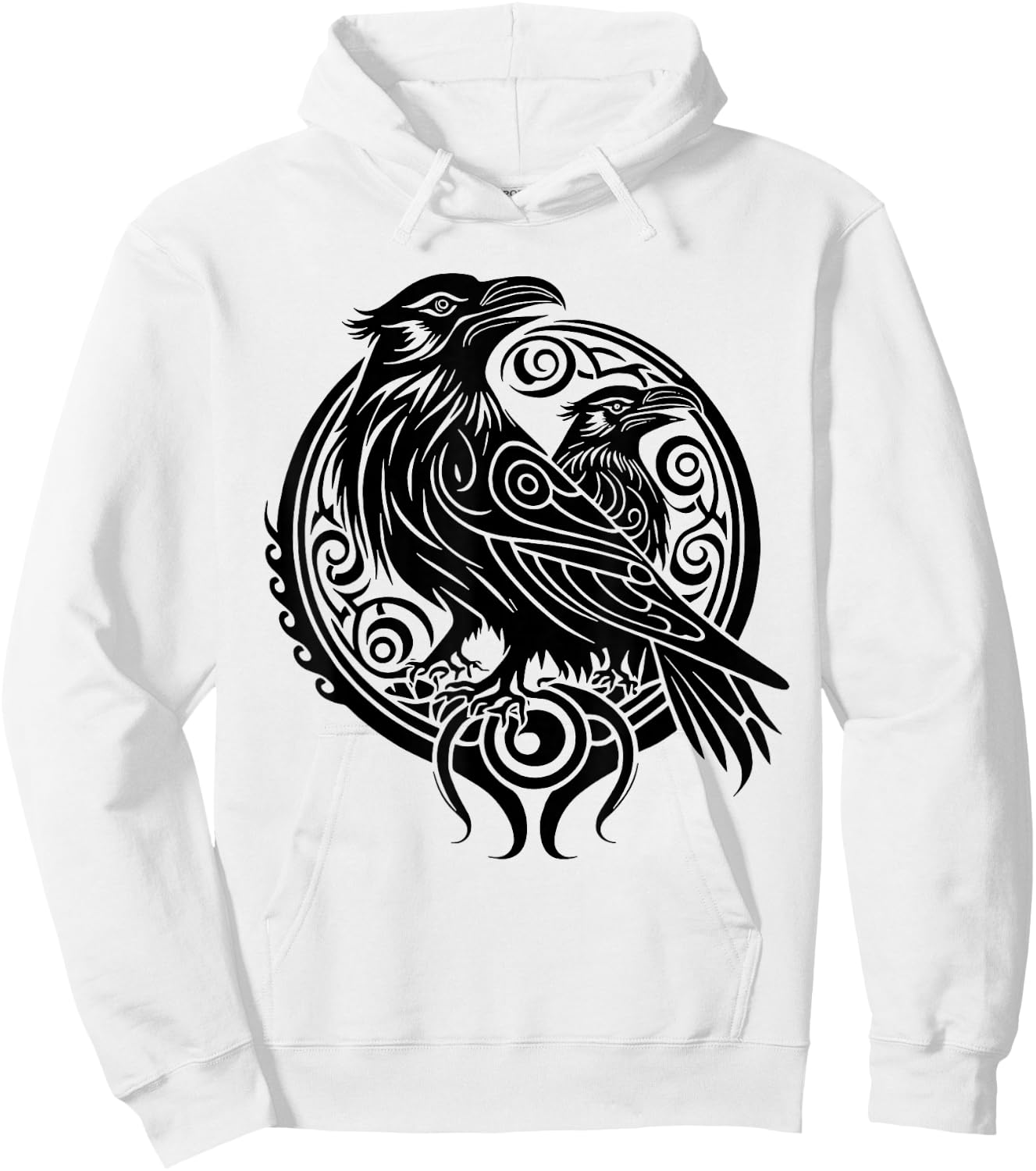 Odin Ravens Nordic Mythology Viking Celtic Bird Animal Hoodie - Hoodie | White