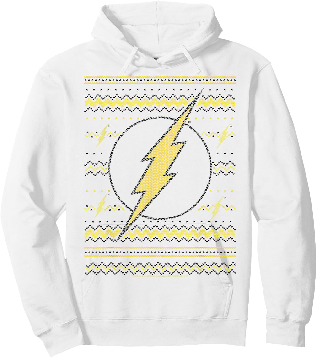 DC Comics The Flash Logo Christmas Sweater Style Hoodie - Hoodie | White