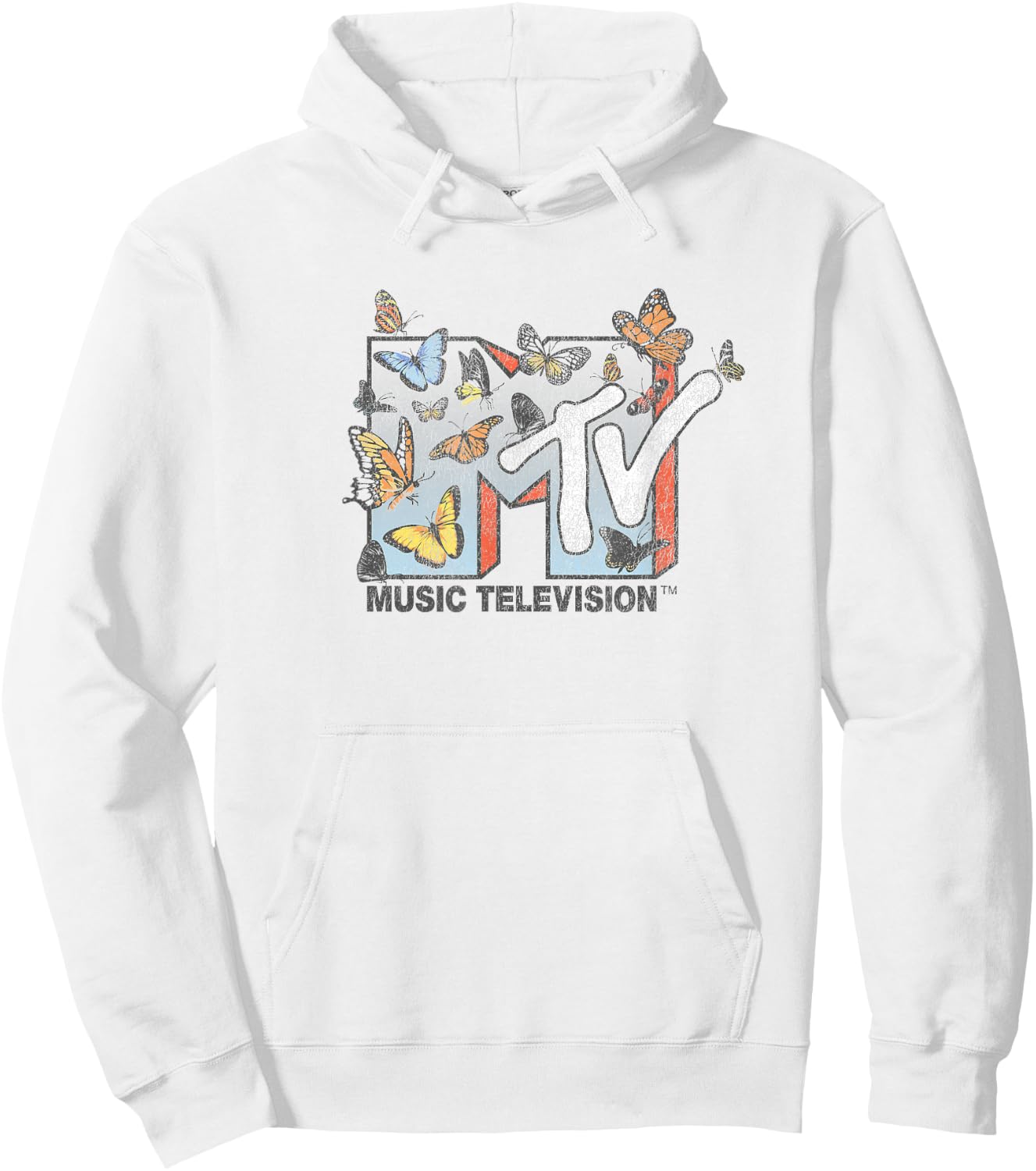 MTV Lots of Butterflies MTV Logo Small Hoodie - Hoodie | White