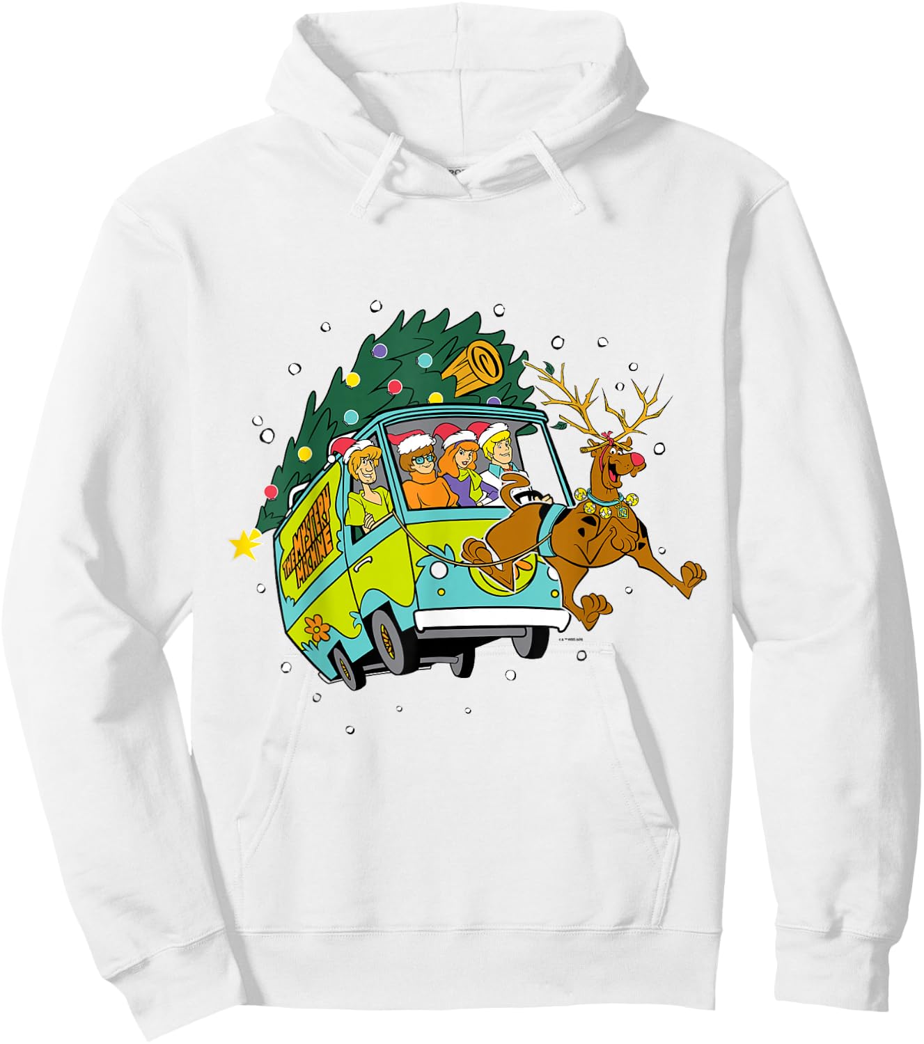 Christmas Scooby Doo Mystery Machine Reindeer Gang Hoodie - Hoodie | White