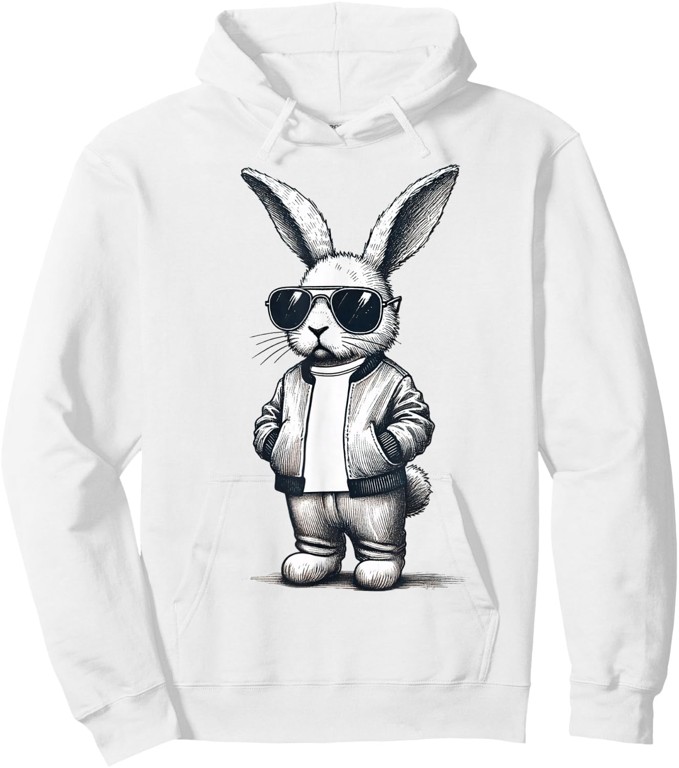 Bunny Rabbit With Sunglasses Easter Day for Boys Men Kids Hoodie - Hoodie | White