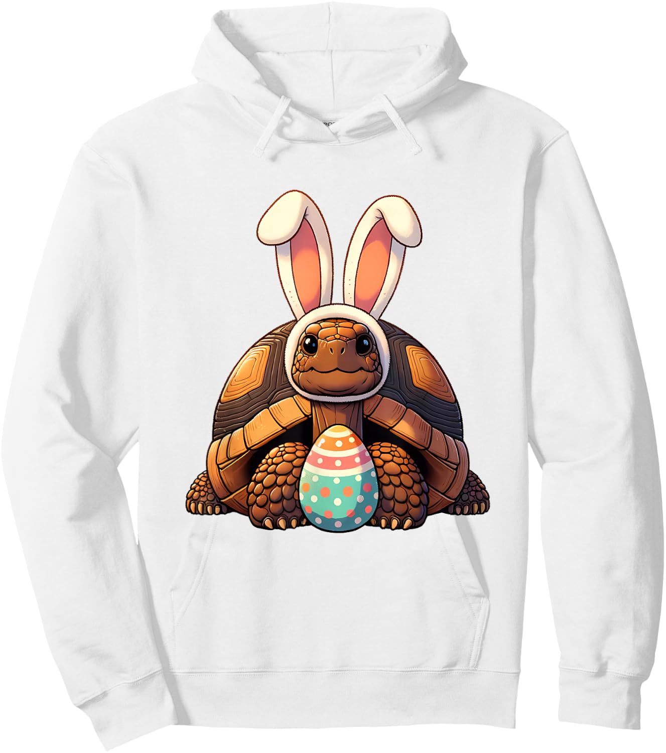 Happy Easter Tortoise Lovers Egg Eggs Bunny Rabbit Funny Hoodie - Hoodie | White