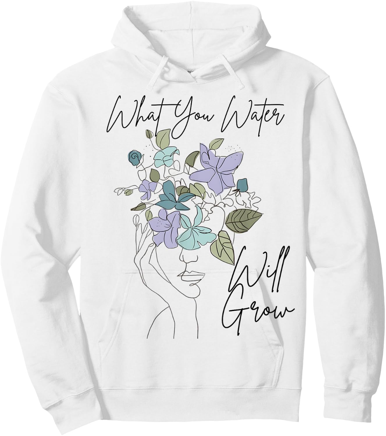 What You Water Will Grow Floral Brain Mental Health Hoodie - Hoodie | White
