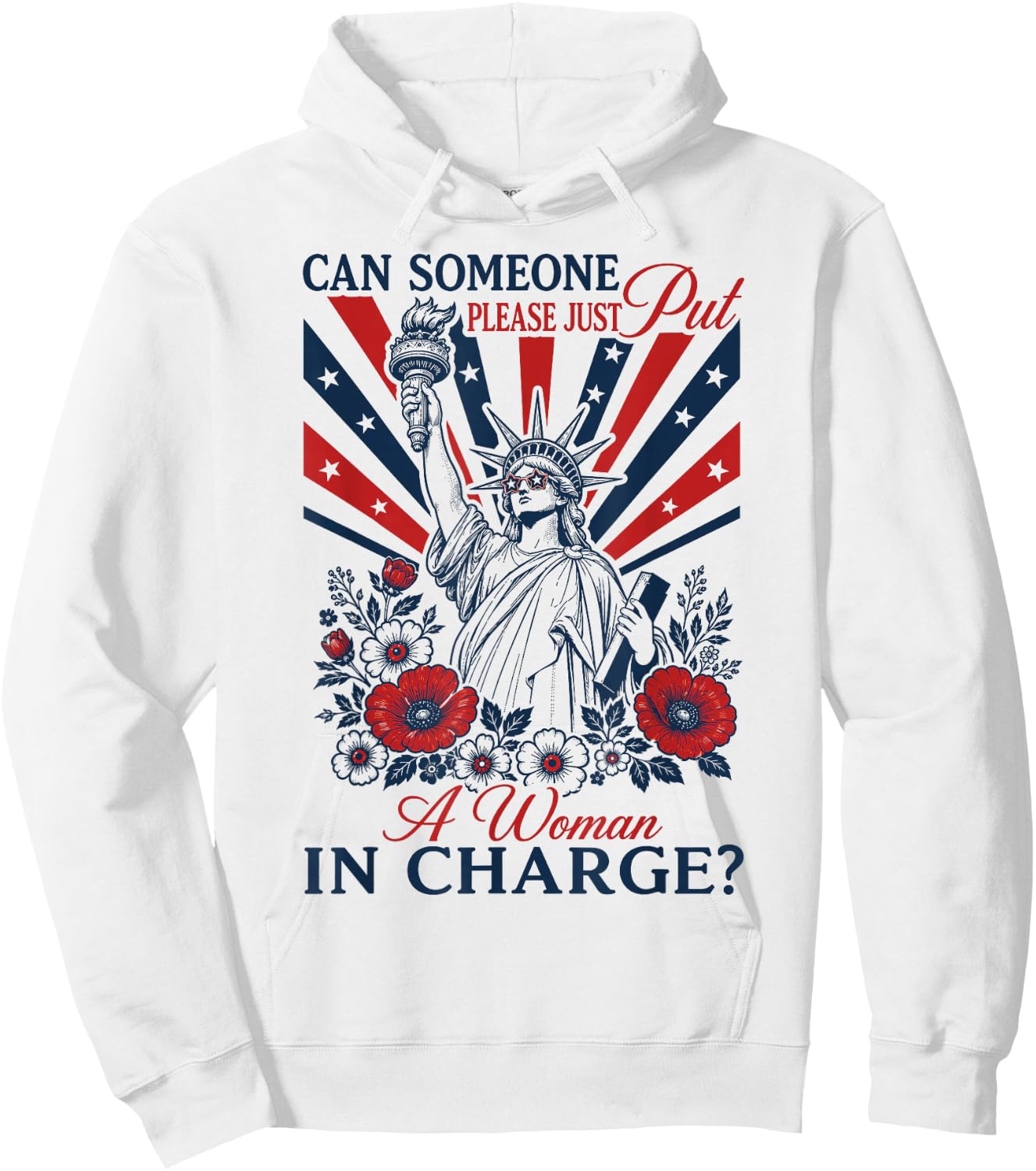 Retro Can Someone Please Just Put A Woman in Charge Hoodie - Hoodie | White