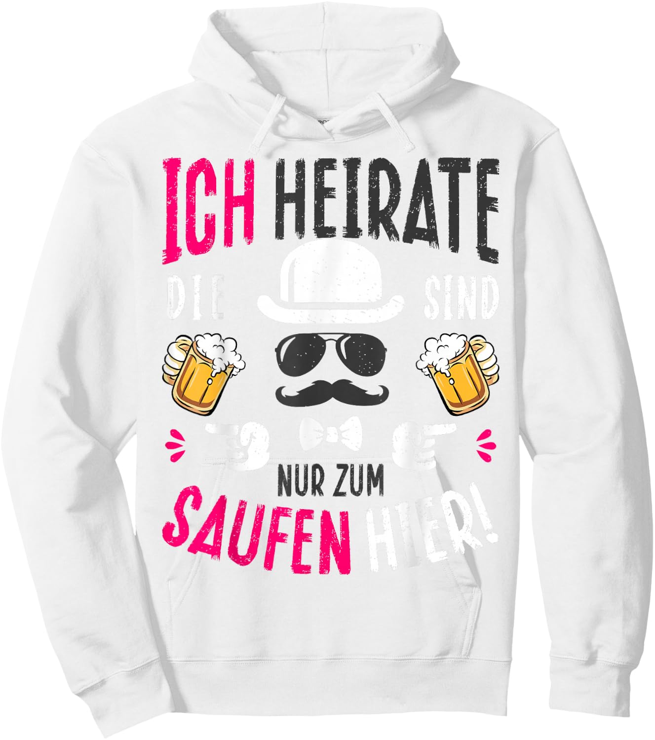 Hen Night Groom Costume JGA Stag Night , pink Hoodie - Hoodie | White