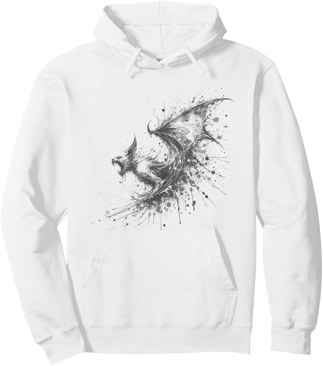 Scary Halloween Vampire Bat Drawing Art Design Hoodie - Hoodie | White