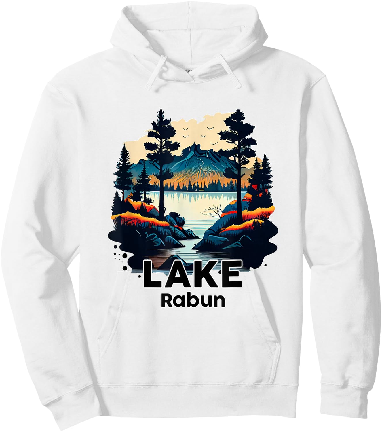 Lake Rabun Retro Minimalist Lake Rabun Hoodie - Hoodie | White