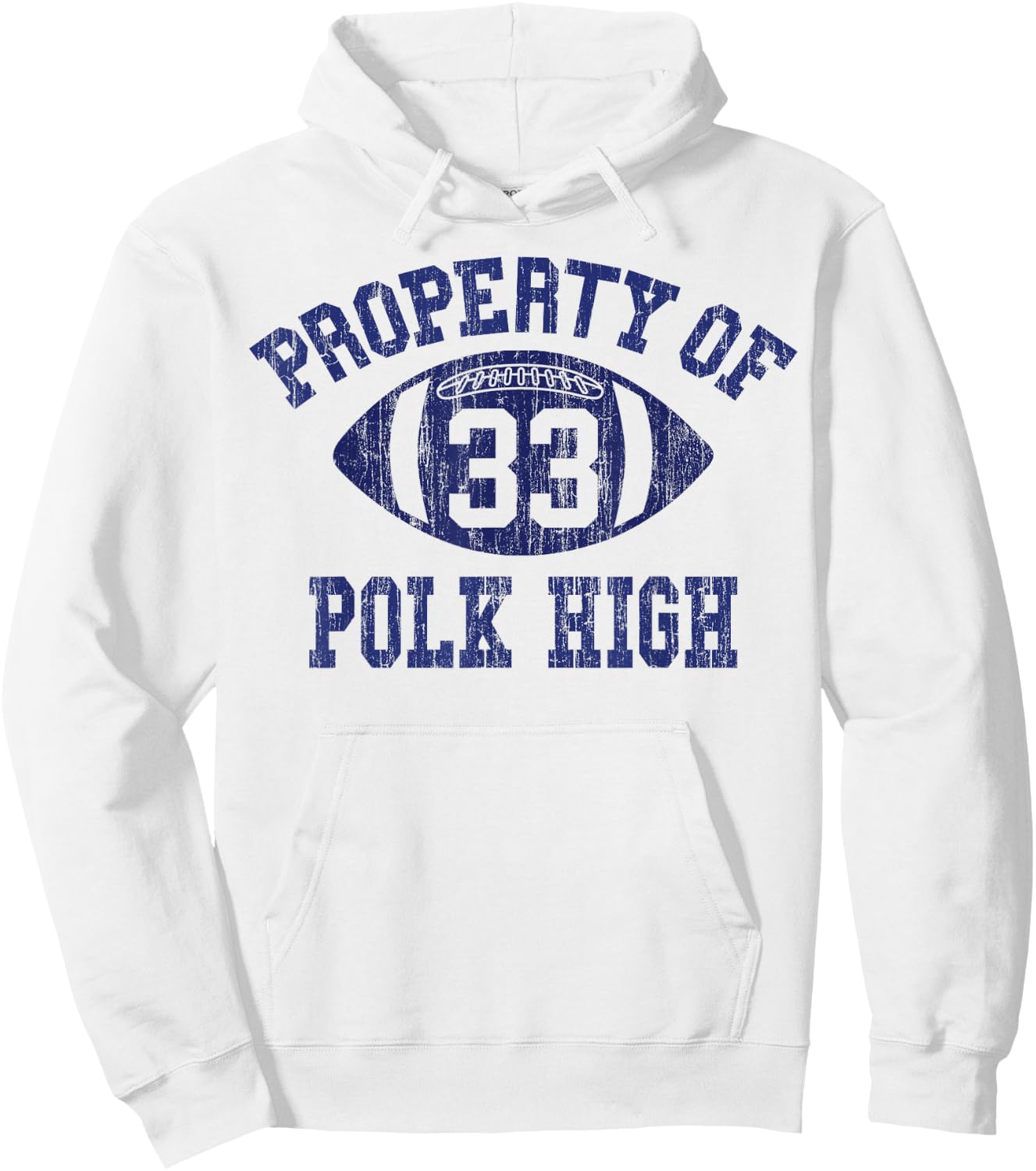 Property of Polk High Football 33 Aged Hoodie - Hoodie | White