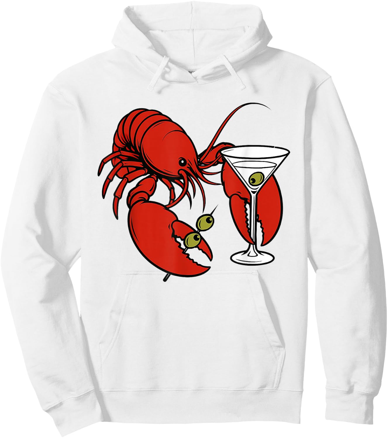 Martini Cocktail Lover Seafood Lobster Drinking Martini Hoodie - Hoodie | White