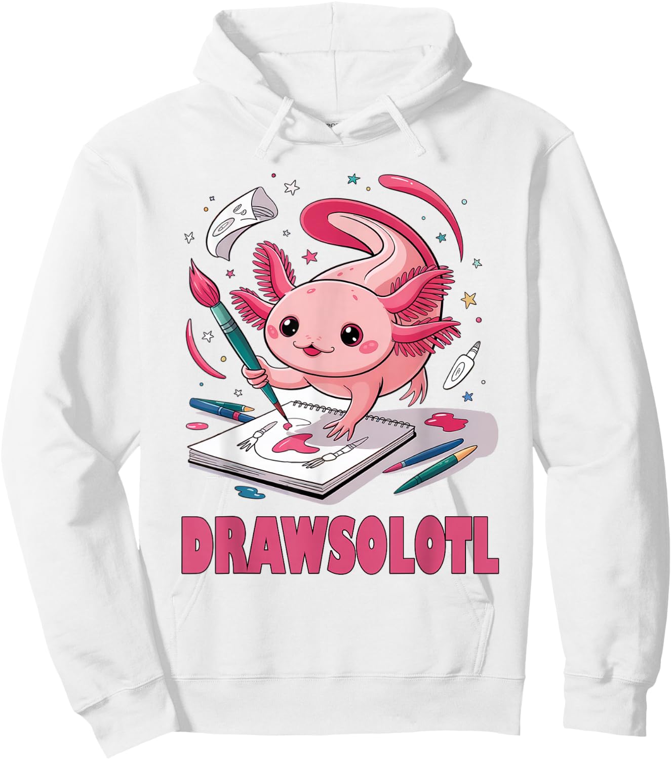 Drawsolotl Cute Axolotl Drawing Lover Girls Kids Hoodie - Hoodie | White