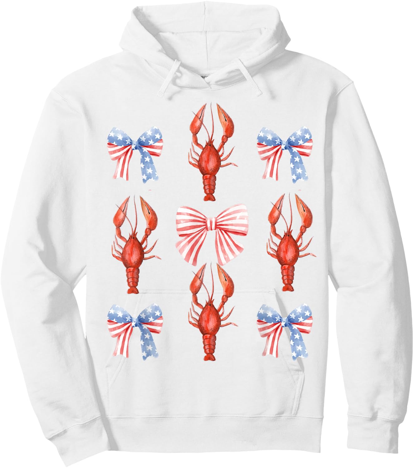 Lobster Red White Blue 4th Of July Party Sea Ocean Nautical Hoodie - Hoodie | White