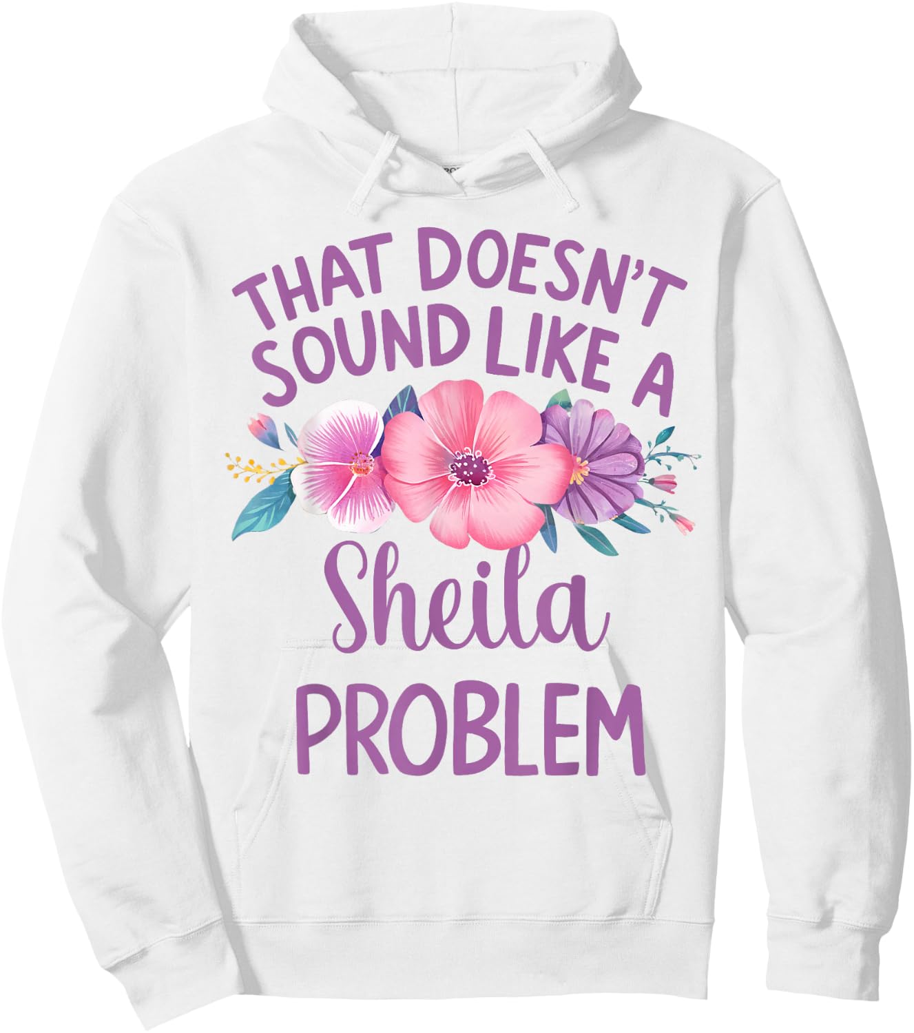 Sheila Personalized Cute Flower Girls Sheila Name Hoodie - Hoodie | White