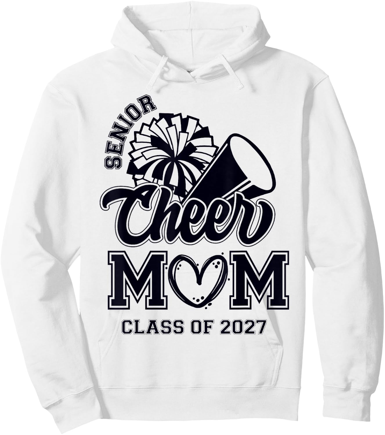 Senior Cheerleader Mom Cheer Class of 2027 Graduation Women Hoodie - Hoodie | White