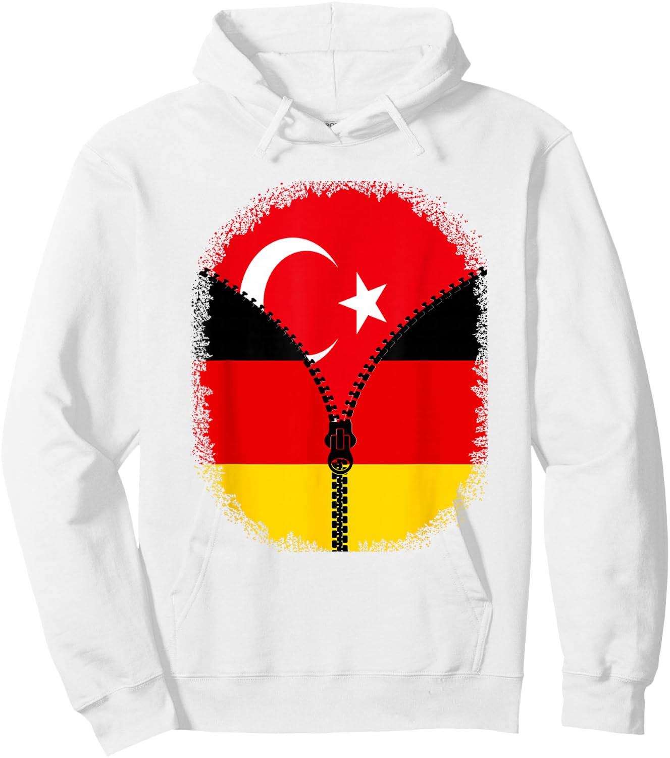 Turkey Germany Flag Turkish German Zipper Hoodie - Hoodie | White