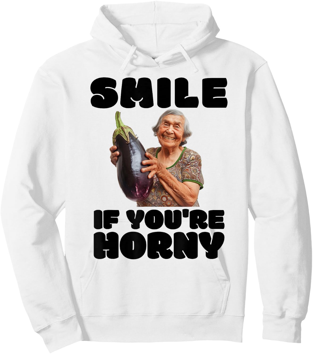 Lustige geile Aubergine Old Lady Unappropriate Peinlich Hoodie - Hoodie | White