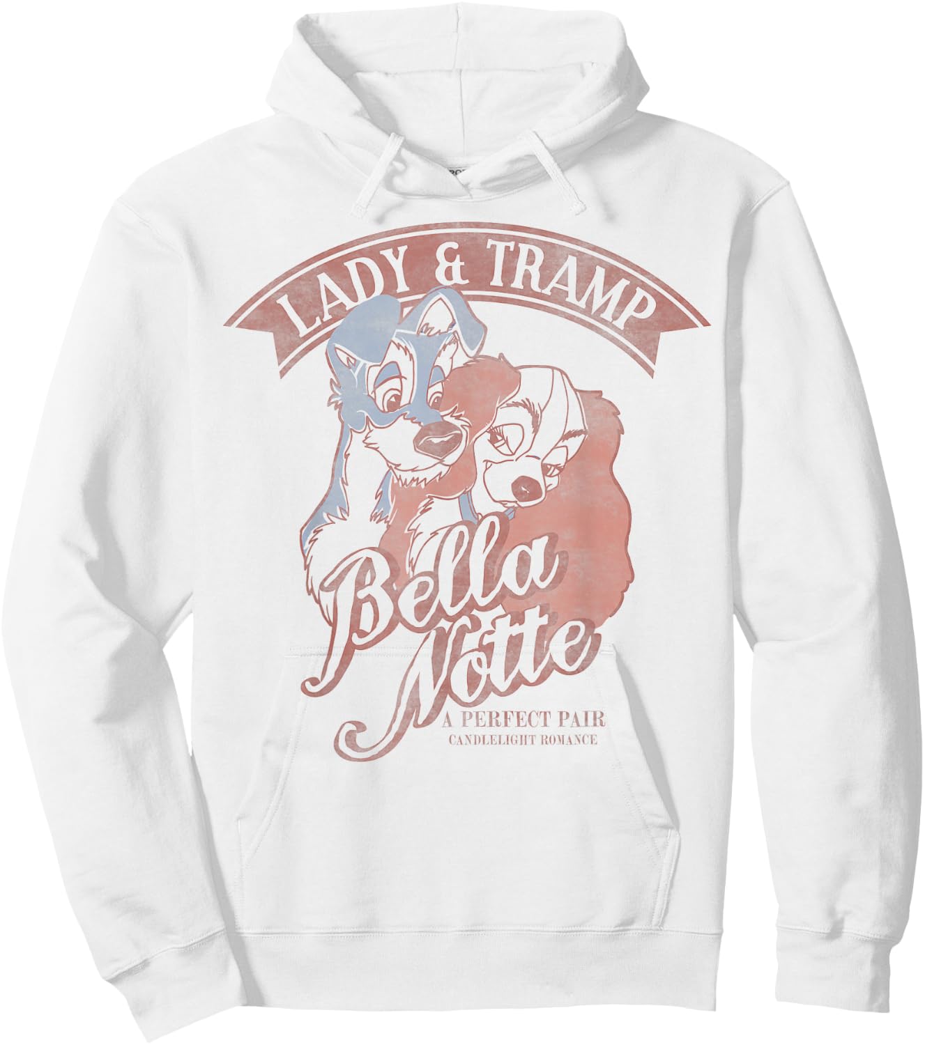 Disney Lady & The Tramp Bella Notte Portrait Hoodie - Hoodie | White