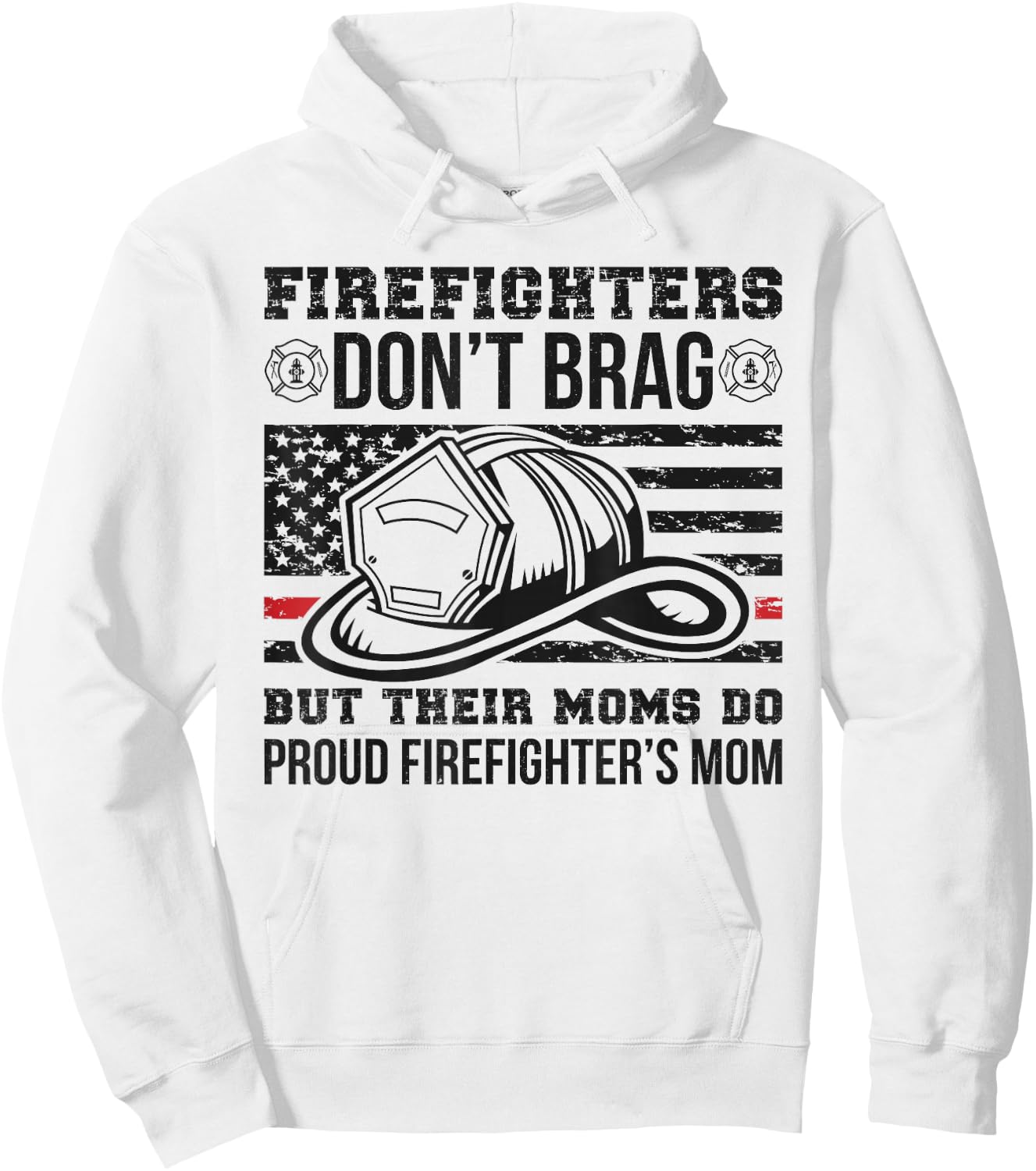 Funny Firefighter Mom Of A Fireman Mother Fire Mama Hoodie - Hoodie | White