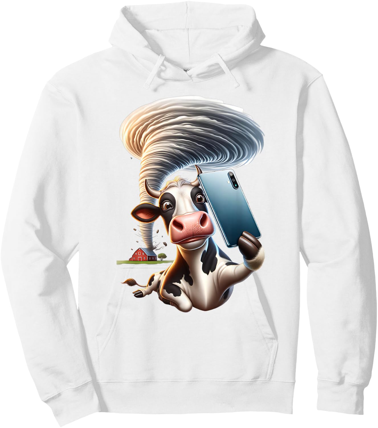 Funny Cow Tornado Meteorologist Weather Hoodie - Hoodie | White
